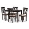 Baxton Studio Sylvia Espresso Finished and Sand Upholstered 5-Piece Dining Set 149-8961-8026 - alternate 1